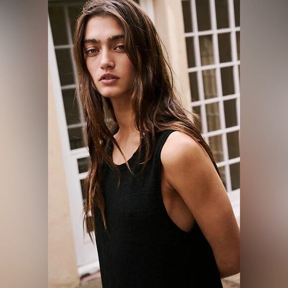 Free People Beach Black Nina Sweater Mini Dress Size Large - Picture 2 of 10